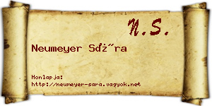 Neumeyer Sára névjegykártya